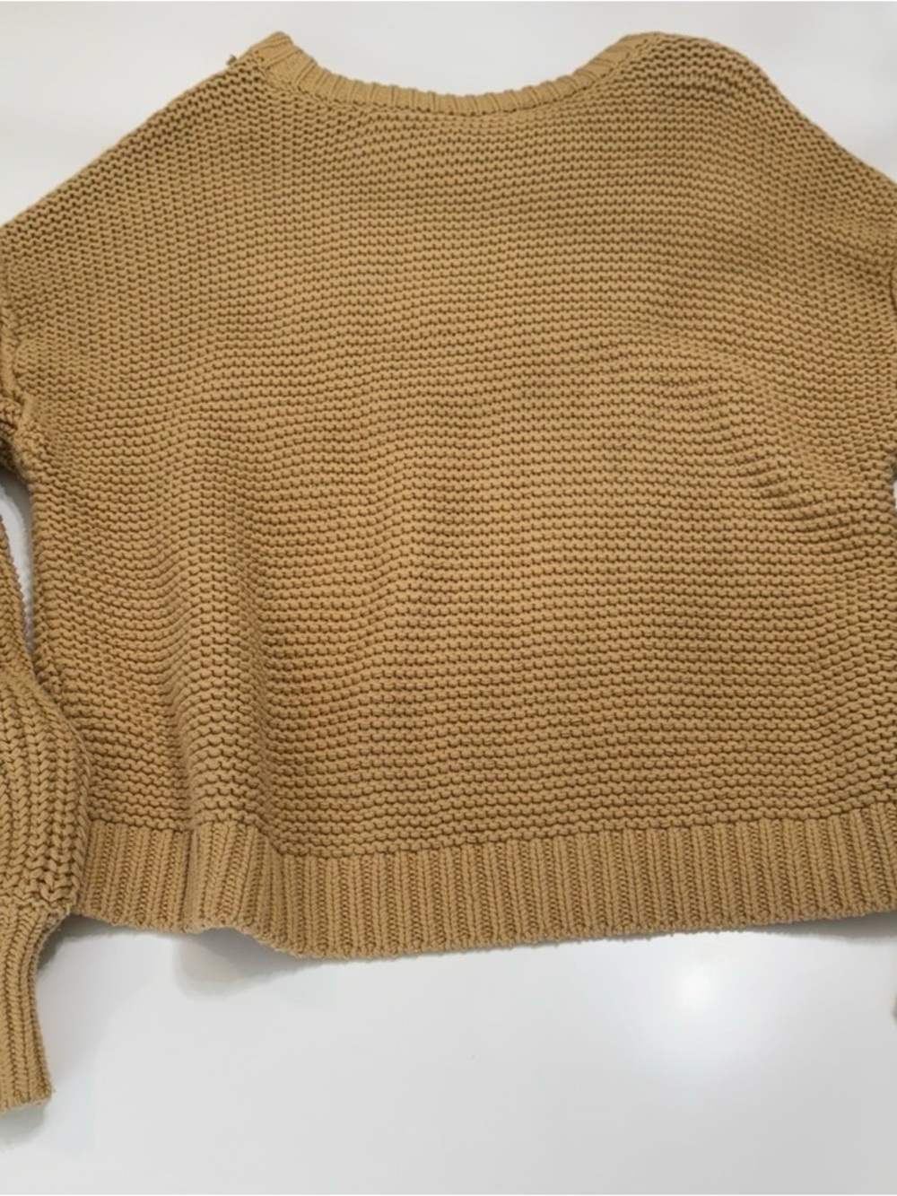 Free People Cable-Knit Scoop Sweater in Camel Brown Size Small - Picture 7 of 7